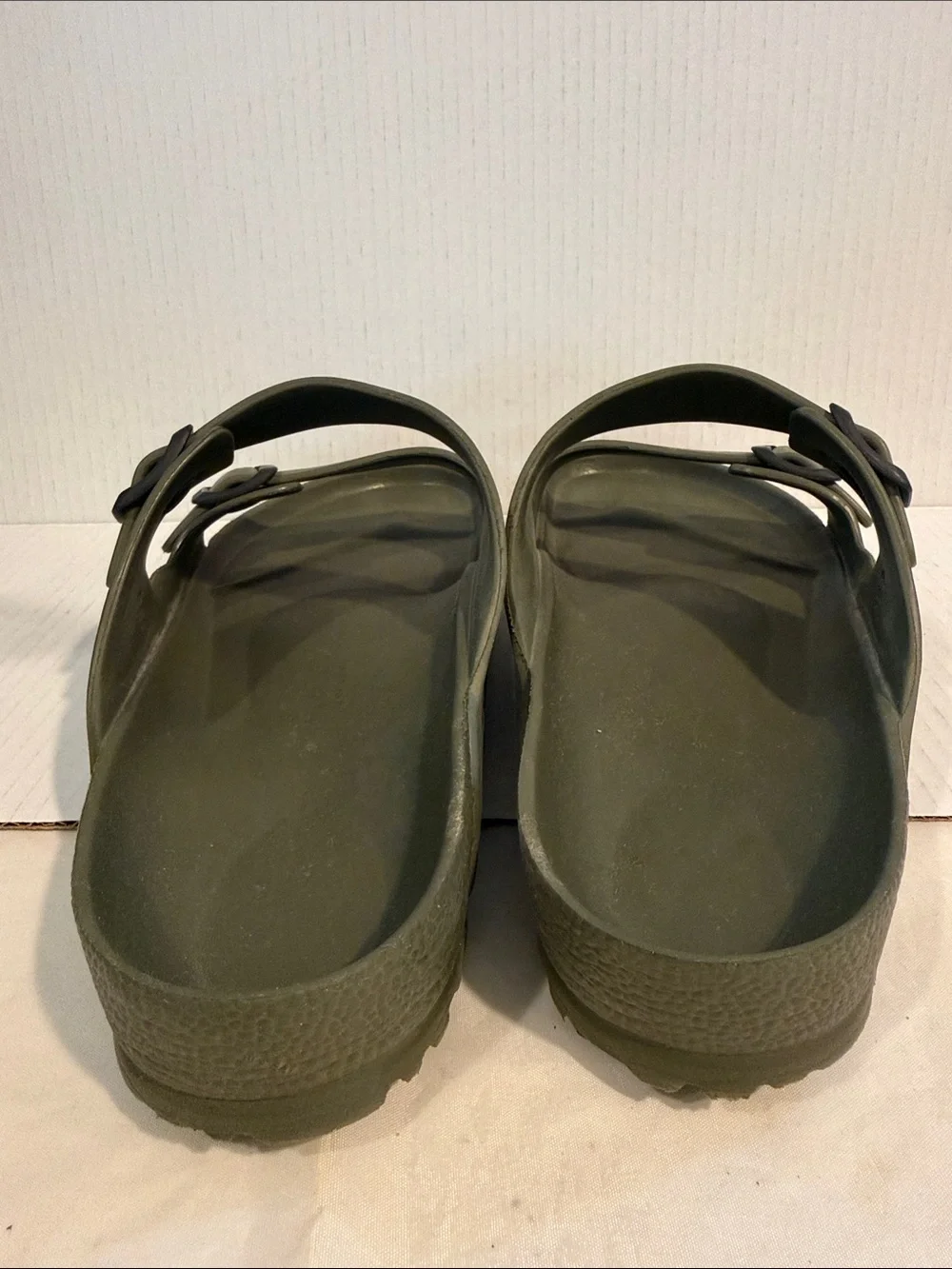 Birkenstock Men's ArmyGreen Double-Buckle Arizona EVA Sandals (sz 13)